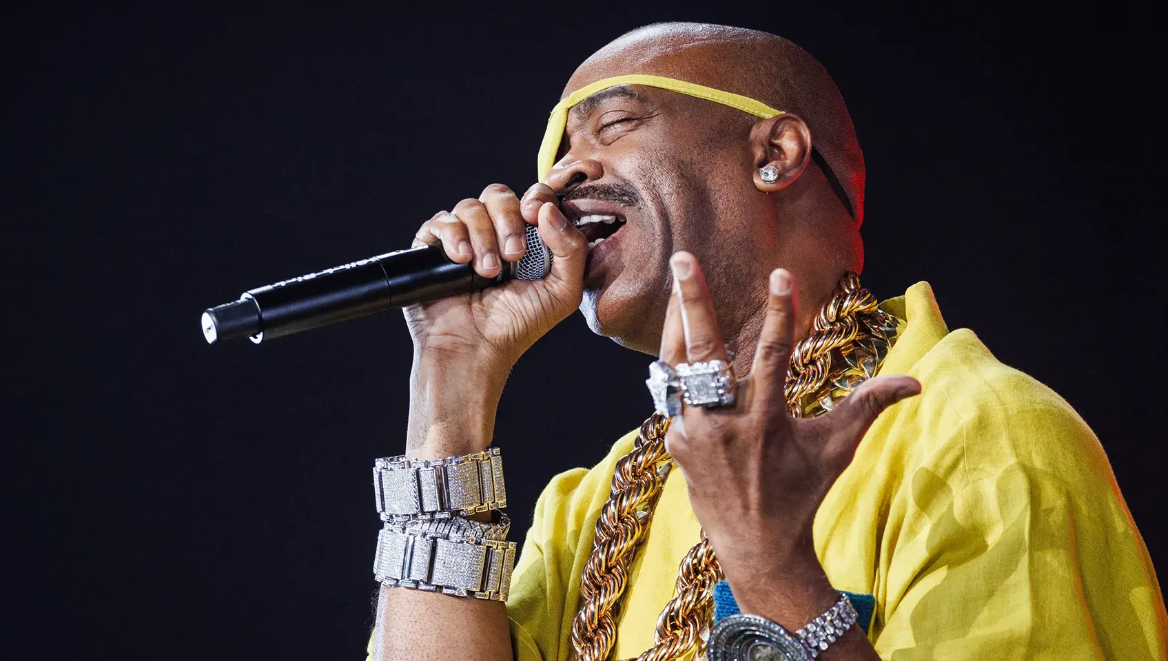 yello african american musician on stage